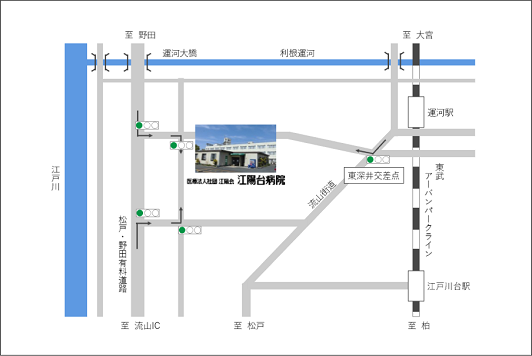 江陽台病院案内地図